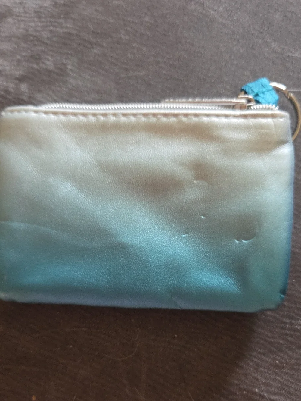 Starbucks Iridescent Blue-Green Card Pouch with Keyring